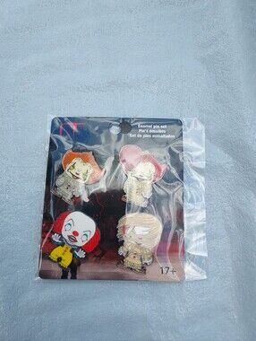 Horror Character Enamel Pin Set From The Movie IT- Red, Yellow, Pink, Beige